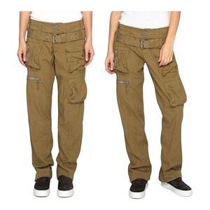 Johnny Was Unisex Cargo Pants Utility Pockets Olive Green NO Belt